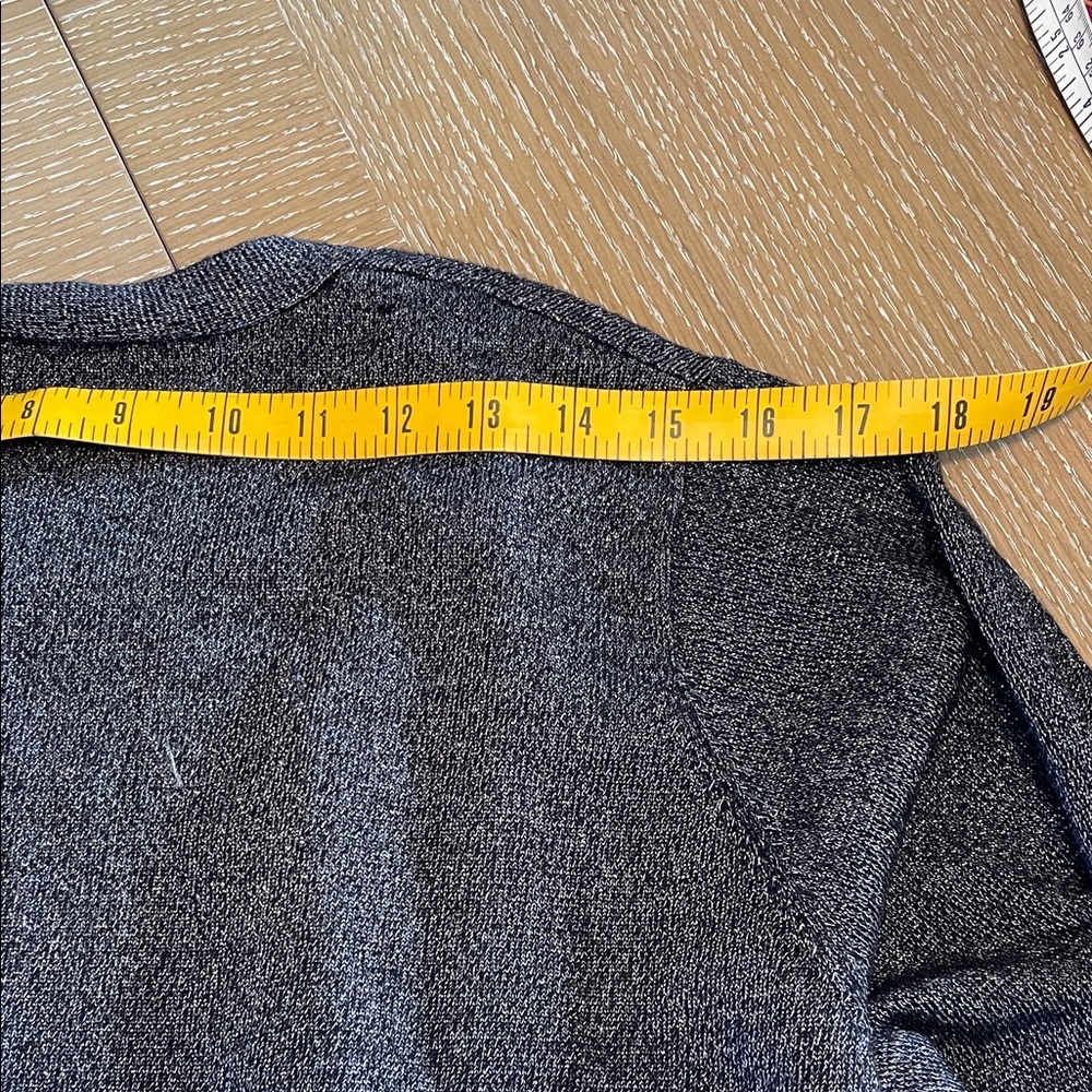Tahari Black/Silver Shimmer Kimono Cardigan - Picture 11 of 14